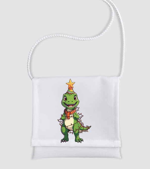 dinozaur pom de Crăciun model alb pe tricou
