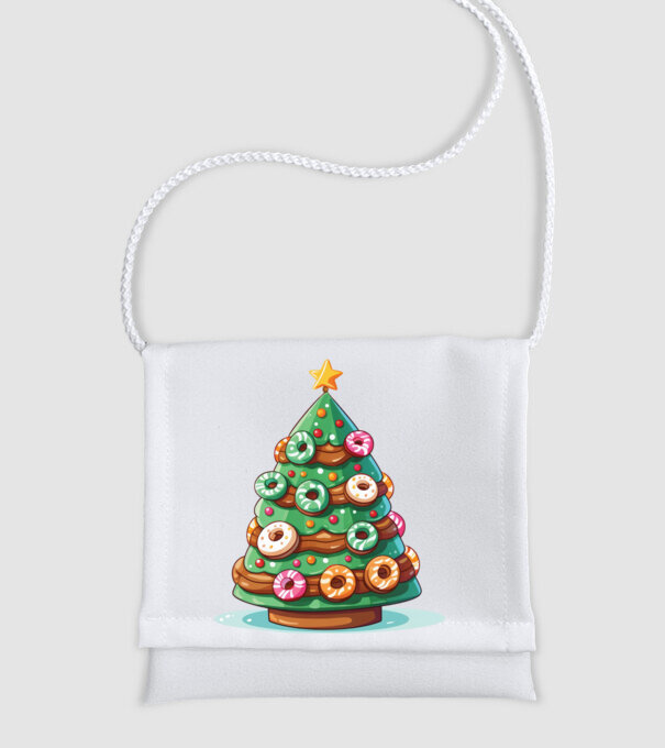 Doughnut pom de Crăciun model alb pe tricou
