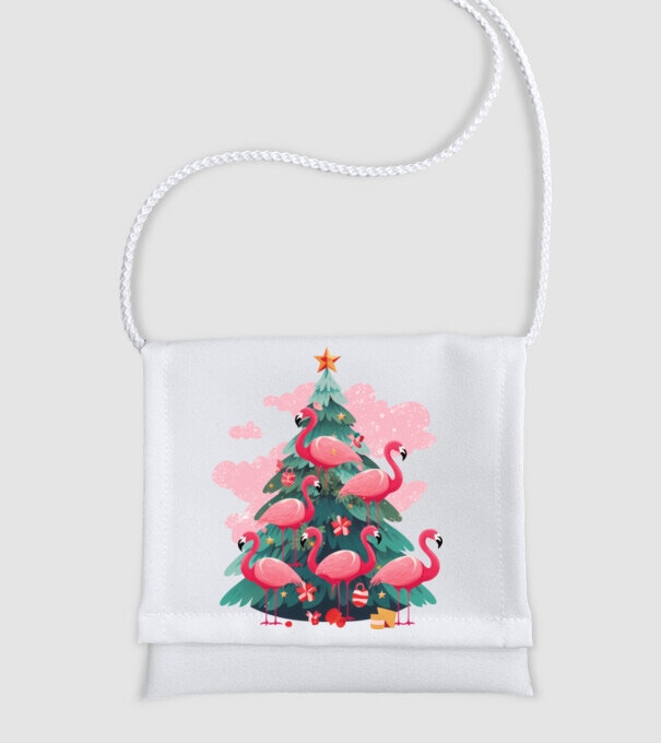 flamingo pom de Crăciun model alb pe tricou