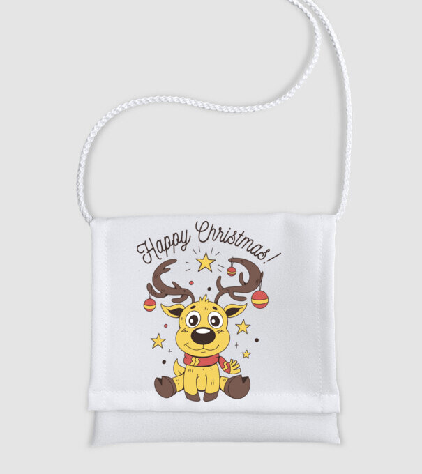 Happy Christmas Reindeer Alb model alb pe tricou