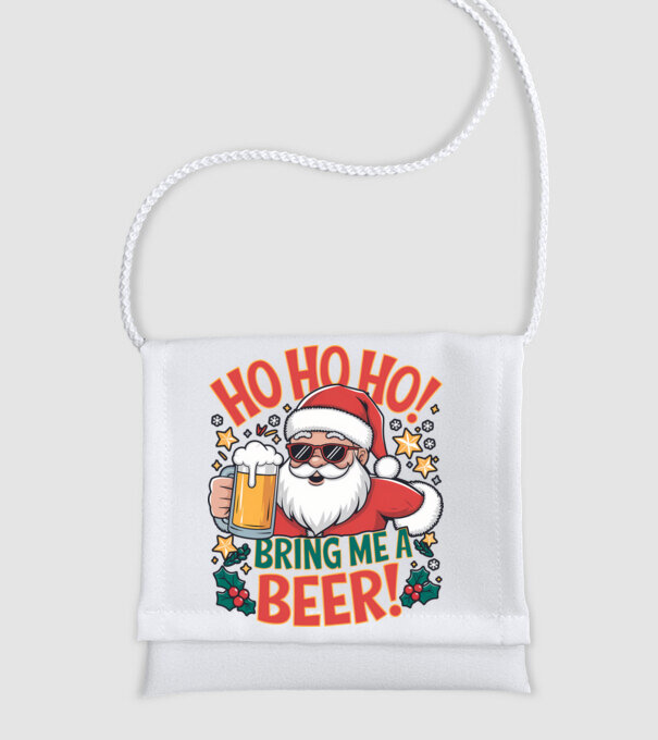 HO HO HO bring me a BEER santa Alb model alb pe tricou
