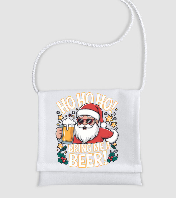 HO HO HO bring me a BEER santa Negru model alb pe tricou