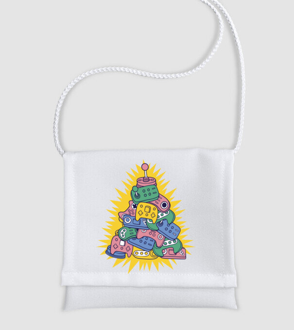Joystick pom de Crăciun model alb pe tricou