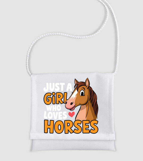 Just a girl who loves horses Negru model alb pe tricou