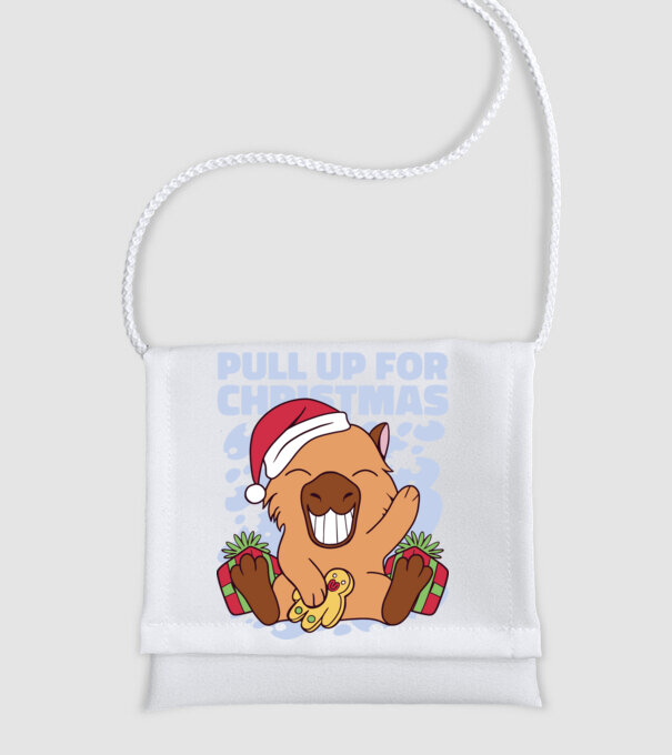 Pull up for christmas Capybara model alb pe tricou