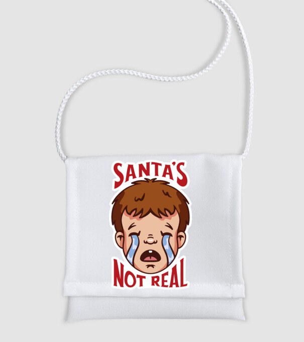 Santa's Not Real copil plângând model alb pe tricou