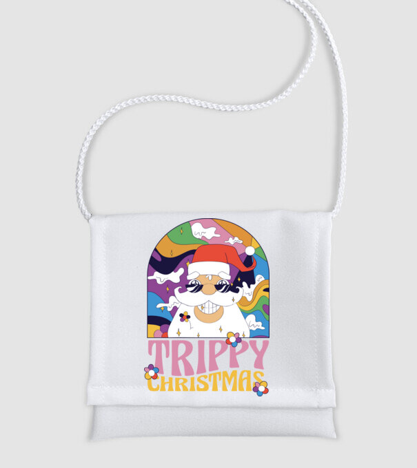 Trippy Christmas model alb pe tricou