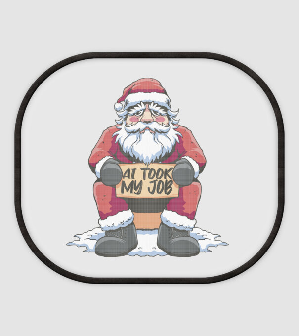 AI took my job Santa model alb pe tricou