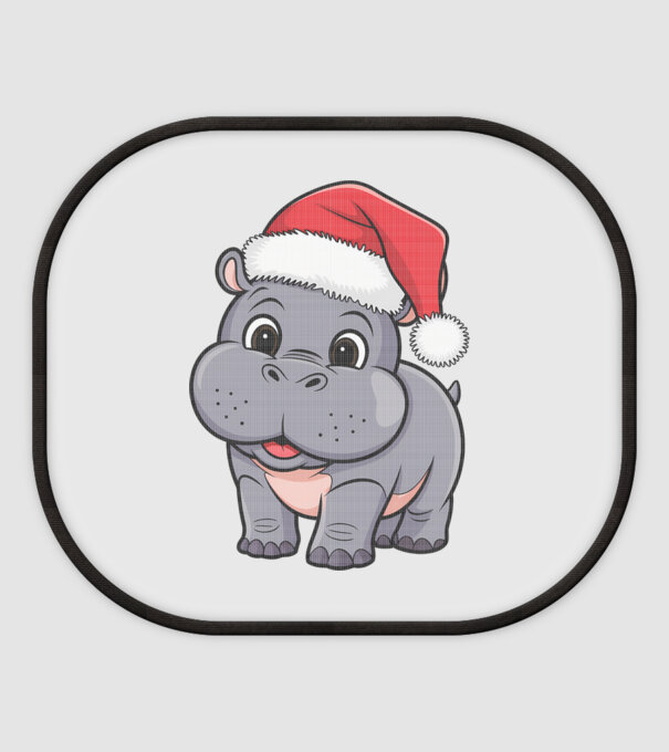 Crăciun Hippo model alb pe tricou