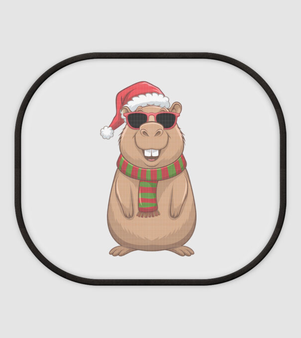 Crăciunul capybara model alb pe tricou