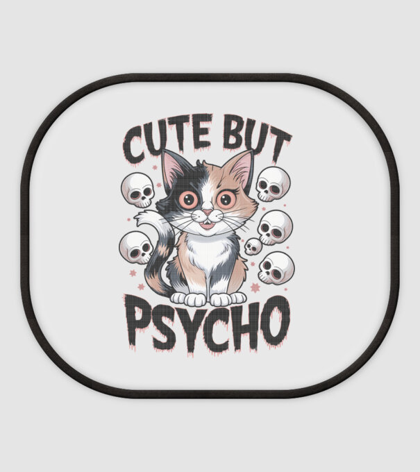 Cute, but Psycho pisică Alb model alb pe tricou