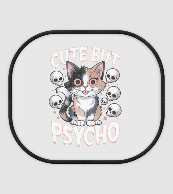 Cute, but Psycho pisică Negru model alb pe tricou