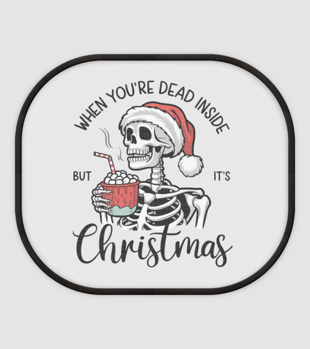 Dead inside, but it's christmas Alb model alb pe tricou