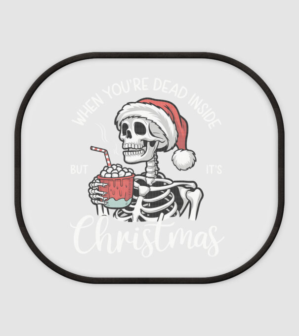 Dead inside, but it's christmas Negru model alb pe tricou