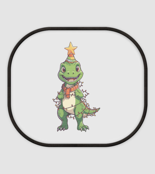 dinozaur pom de Crăciun model alb pe tricou