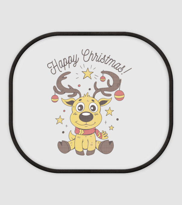 Happy Christmas Reindeer Alb model alb pe tricou