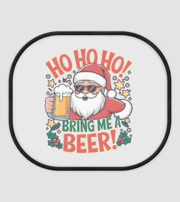 HO HO HO bring me a BEER santa Alb model alb pe tricou