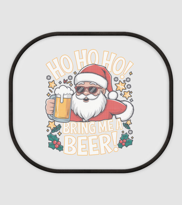 HO HO HO bring me a BEER santa Negru model alb pe tricou