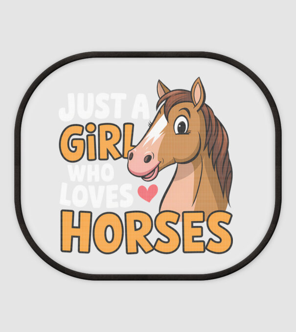 Just a girl who loves horses Negru model alb pe tricou
