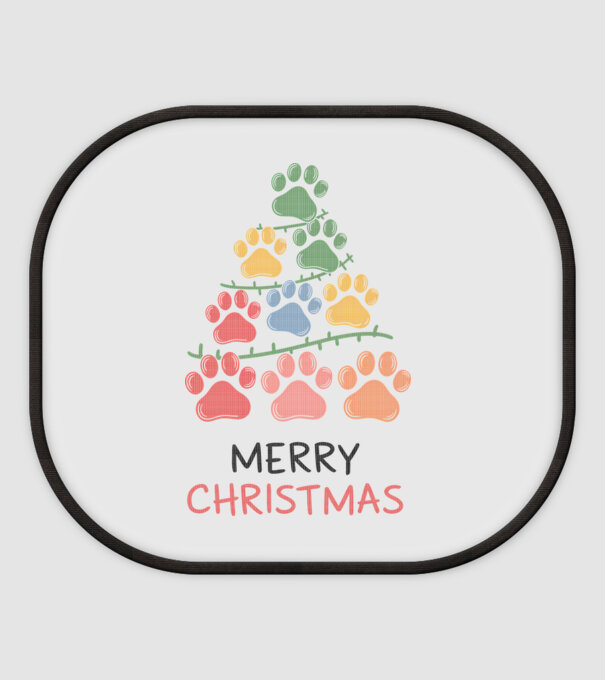 Merry Christmas Paws Alb model alb pe tricou
