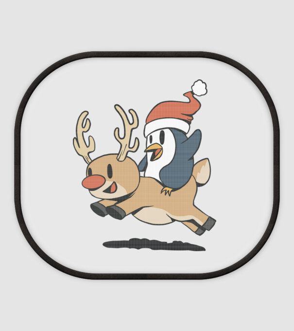 pinguin reindeer cristmas model alb pe tricou
