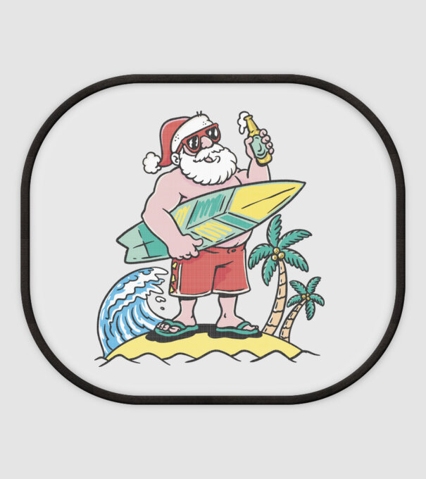 Santa Claus Summer model alb pe tricou
