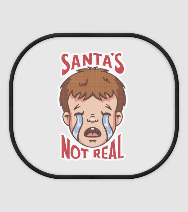 Santa's Not Real copil plângând model alb pe tricou