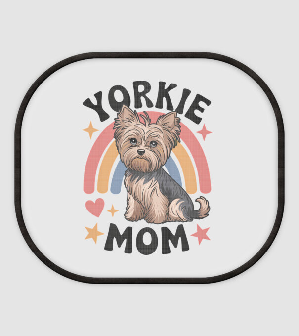 Yorkie Mom Alb model alb pe tricou