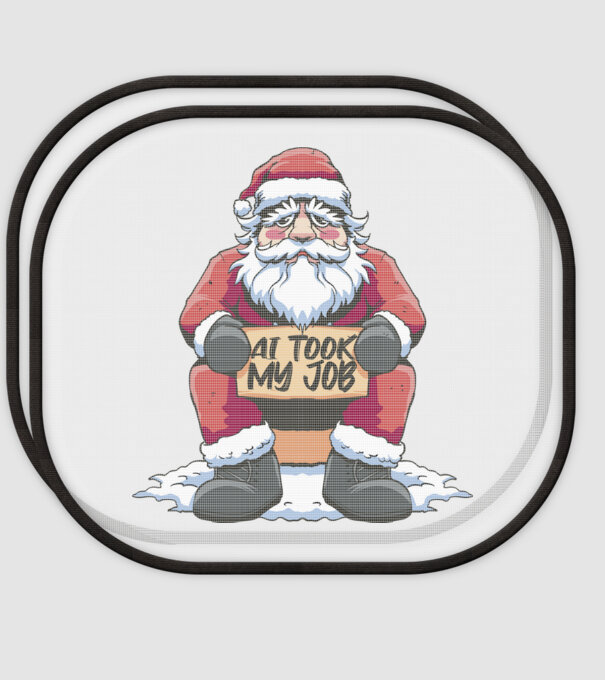 AI took my job Santa model alb pe tricou