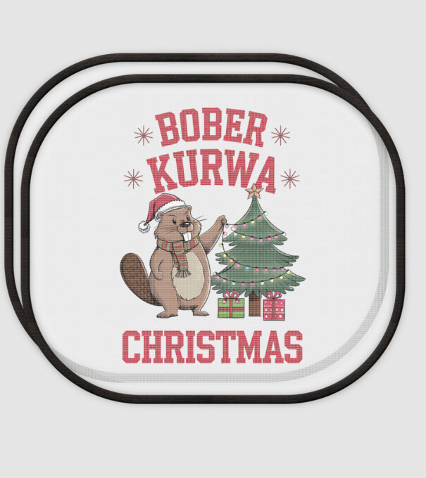 Bober Kurwa Christmas 3 model alb pe tricou