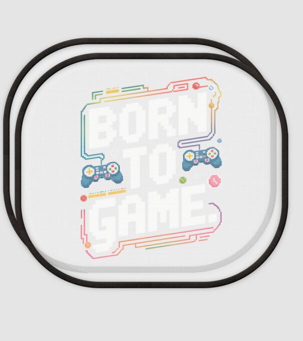 Born to Game Pixel Negru model alb pe tricou