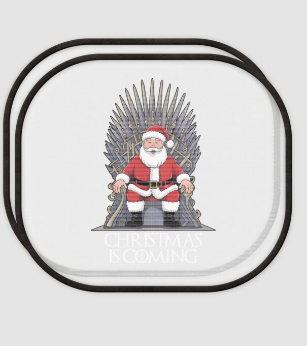 Christmas is Coming Negru model alb pe tricou