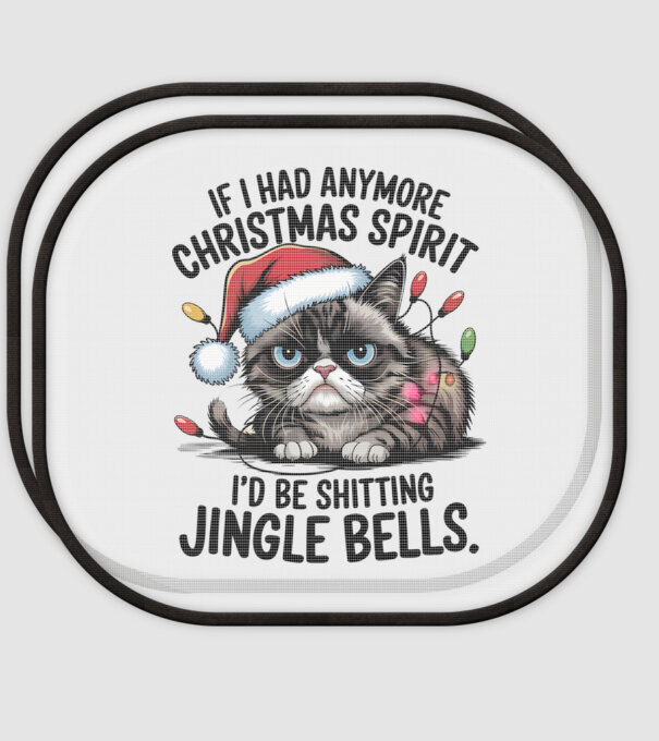 Christmas Spirit Grumpy Cat Alb model alb pe tricou