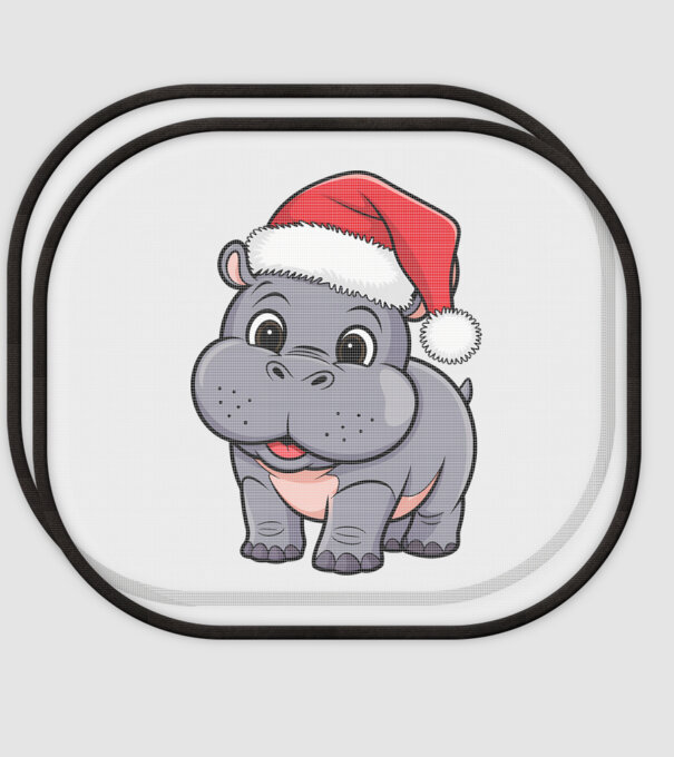 Crăciun Hippo model alb pe tricou