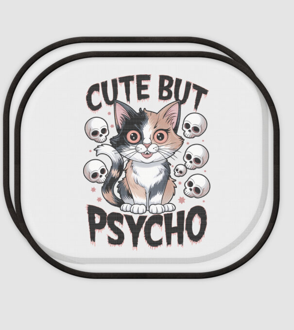 Cute, but Psycho pisică Alb model alb pe tricou