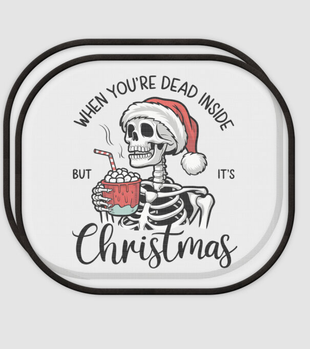 Dead inside, but it's christmas Alb model alb pe tricou