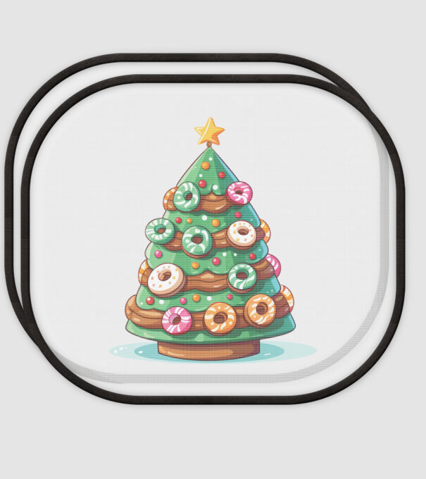 Doughnut pom de Crăciun model alb pe tricou