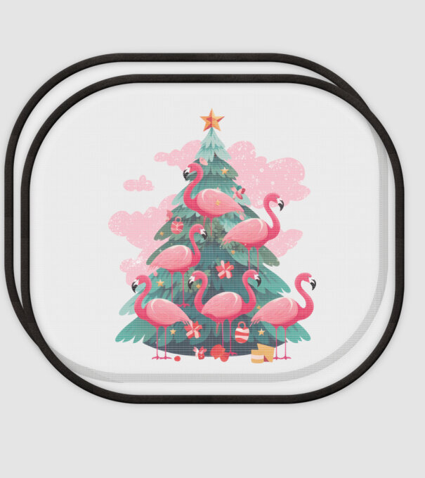 flamingo pom de Crăciun model alb pe tricou