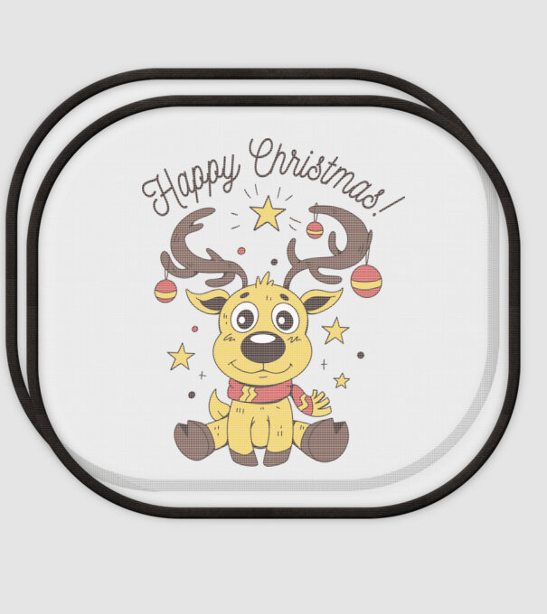 Happy Christmas Reindeer Alb model alb pe tricou