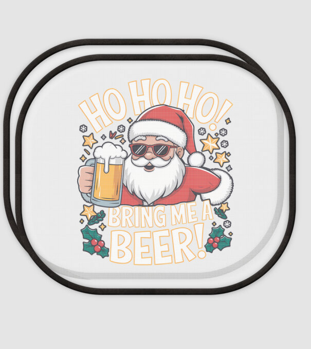 HO HO HO bring me a BEER santa Negru model alb pe tricou