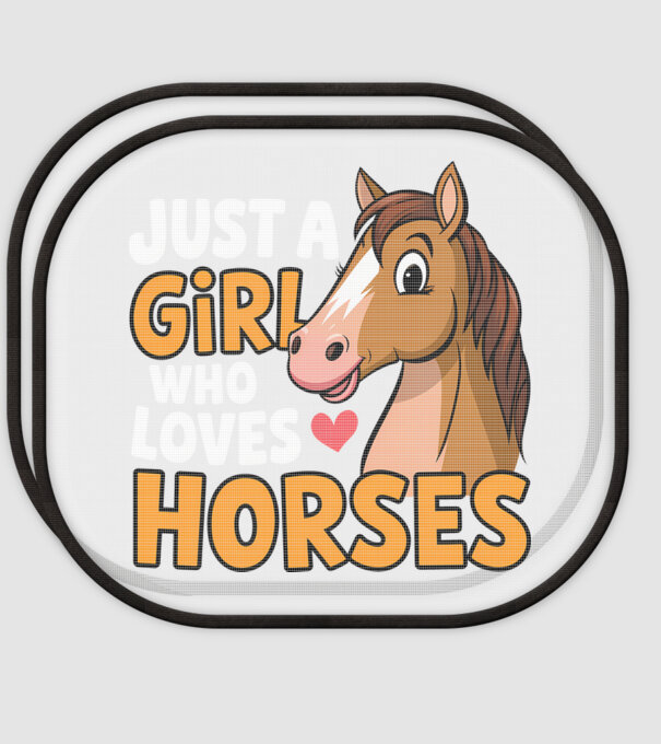 Just a girl who loves horses Negru model alb pe tricou