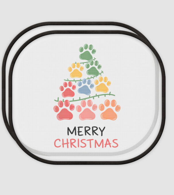 Merry Christmas Paws Alb model alb pe tricou