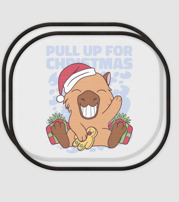 Pull up for christmas Capybara model alb pe tricou