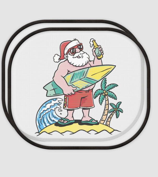 Santa Claus Summer model alb pe tricou