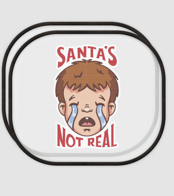 Santa's Not Real copil plângând model alb pe tricou