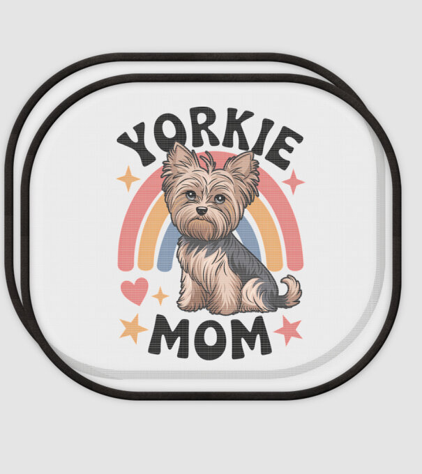 Yorkie Mom Alb model alb pe tricou