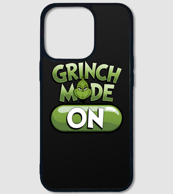 Grinch mode ON model negru pe tricou