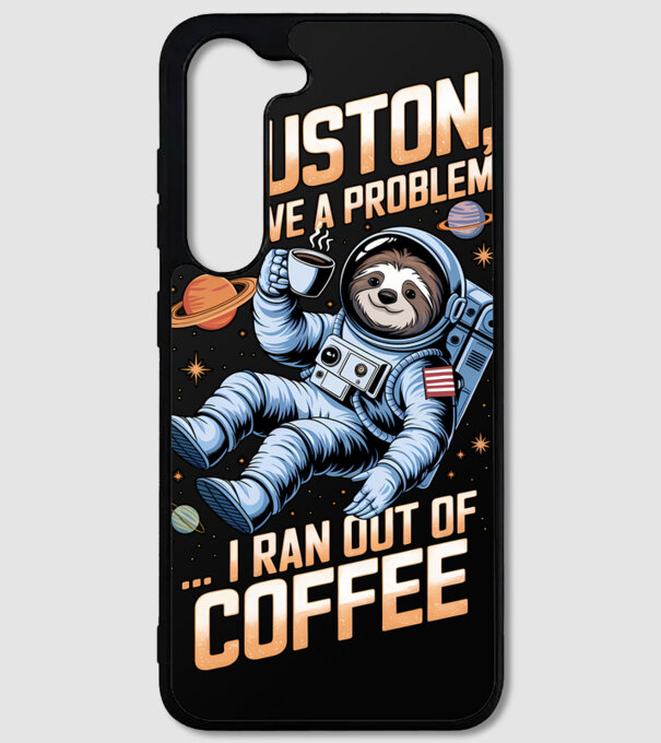 Houston we have a problem coffee model negru pe tricou