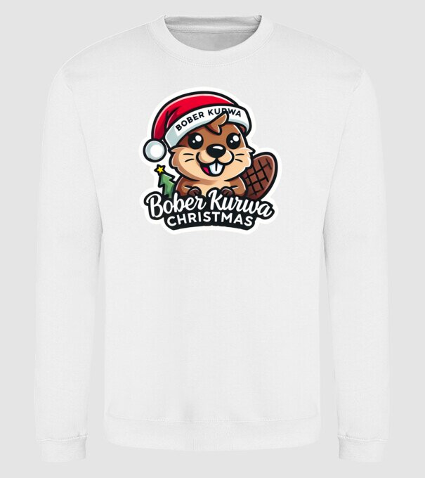 Bober Kurwa Christmas 1 model alb pe tricou