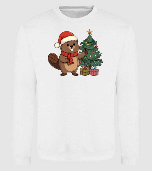 Bober Kurwa Christmas 2 model alb pe tricou